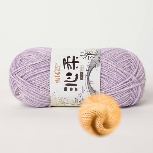 50g/130m Häkelgarn, Handstrickgarn Baumwollgarn 78% Baumwolle/22% Acryl,baumwolle Zum Stricken, Crochet Yarn,für Häkeln Und Kunsthandwerk, Anfänger, Profis (Lila-C) von zoufabaola