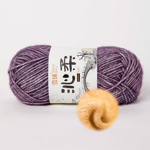 50g/130m Häkelgarn, Handstrickgarn Baumwollgarn 78% Baumwolle/22% Acryl,baumwolle Zum Stricken, Crochet Yarn,für Häkeln Und Kunsthandwerk, Anfänger, Profis (Lila-D) von zoufabaola