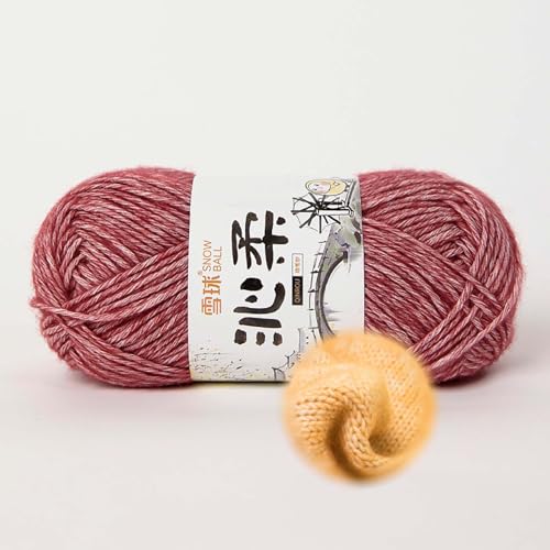 50g/130m Häkelgarn, Handstrickgarn Baumwollgarn 78% Baumwolle/22% Acryl,baumwolle Zum Stricken, Crochet Yarn,für Häkeln Und Kunsthandwerk, Anfänger, Profis (Rot-D) von zoufabaola