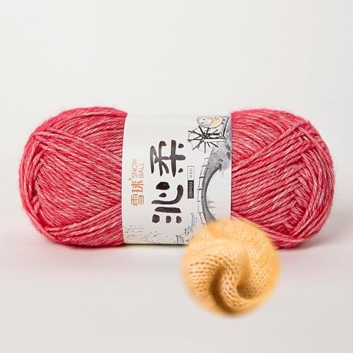 50g/130m Häkelgarn, Handstrickgarn Baumwollgarn 78% Baumwolle/22% Acryl,baumwolle Zum Stricken, Crochet Yarn,für Häkeln Und Kunsthandwerk, Anfänger, Profis (Rot-E) von zoufabaola
