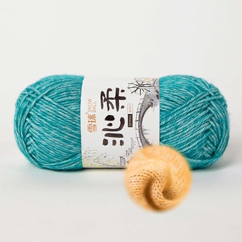 50g/130m Häkelgarn, Handstrickgarn Baumwollgarn 78% Baumwolle/22% Acryl,baumwolle Zum Stricken, Crochet Yarn,für Tierpuppen, Fäustlinge, Mützen, Schals, Decken, Pullover (Blau-B) von zoufabaola