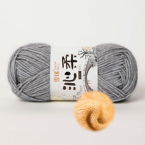 50g/130m Häkelgarn, Handstrickgarn Baumwollgarn 78% Baumwolle/22% Acryl,baumwolle Zum Stricken, Crochet Yarn,für Tierpuppen, Fäustlinge, Mützen, Schals, Decken, Pullover (Grau-A) von zoufabaola