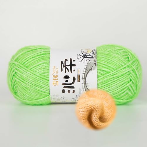 50g/130m Häkelgarn, Handstrickgarn Baumwollgarn 78% Baumwolle/22% Acryl,baumwolle Zum Stricken, Crochet Yarn,für Tierpuppen, Fäustlinge, Mützen, Schals, Decken, Pullover (Grün-I) von zoufabaola