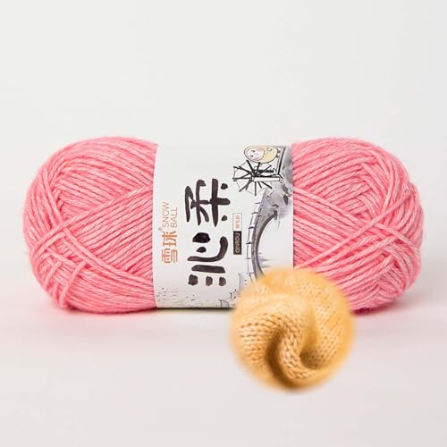 50g/130m Häkelgarn, Handstrickgarn Baumwollgarn 78% Baumwolle/22% Acryl,baumwolle Zum Stricken, Crochet Yarn,für Tierpuppen, Fäustlinge, Mützen, Schals, Decken, Pullover (Rosa-A) von zoufabaola