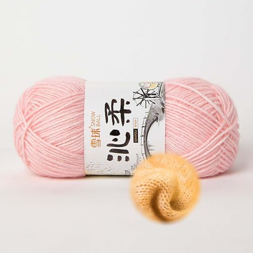 50g/130m Häkelgarn, Handstrickgarn Baumwollgarn 78% Baumwolle/22% Acryl,baumwolle Zum Stricken, Crochet Yarn,für Tierpuppen, Fäustlinge, Mützen, Schals, Decken, Pullover (Rosa-D) von zoufabaola