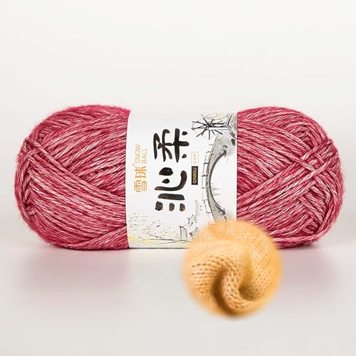 50g/130m Häkelgarn, Handstrickgarn Baumwollgarn 78% Baumwolle/22% Acryl,baumwolle Zum Stricken, Crochet Yarn,für Tierpuppen, Fäustlinge, Mützen, Schals, Decken, Pullover (Rot-F) von zoufabaola