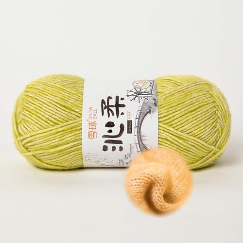 50g/130m Häkelgarn, Handstrickgarn Baumwollgarn 78% Baumwolle/22% Acryl,baumwolle Zum Stricken, Crochet Yarn,für Verwendet, Um Liebevolle Geschenke Zu Kreieren. (Gelb-D) von zoufabaola