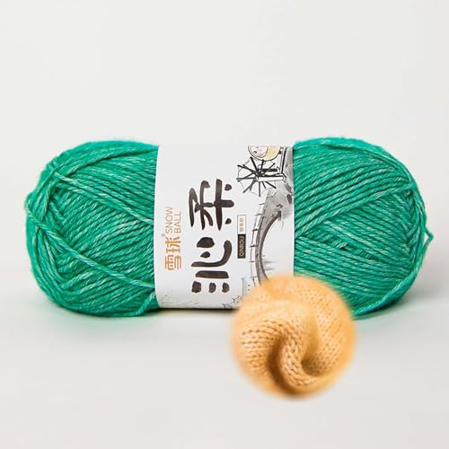 50g/130m Häkelgarn, Handstrickgarn Baumwollgarn 78% Baumwolle/22% Acryl,baumwolle Zum Stricken, Crochet Yarn,für Verwendet, Um Liebevolle Geschenke Zu Kreieren. (Grün-E) von zoufabaola