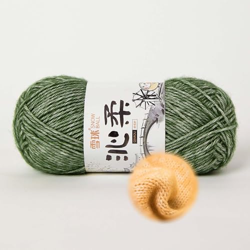 50g/130m Häkelgarn, Handstrickgarn Baumwollgarn 78% Baumwolle/22% Acryl,baumwolle Zum Stricken, Crochet Yarn,für Verwendet, Um Liebevolle Geschenke Zu Kreieren. (Grün-H) von zoufabaola