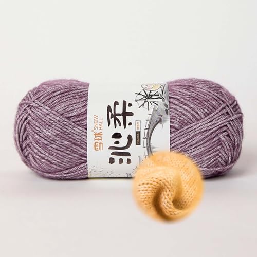 50g/130m Häkelgarn, Handstrickgarn Baumwollgarn 78% Baumwolle/22% Acryl,baumwolle Zum Stricken, Crochet Yarn,für Verwendet, Um Liebevolle Geschenke Zu Kreieren. (Lila-B) von zoufabaola
