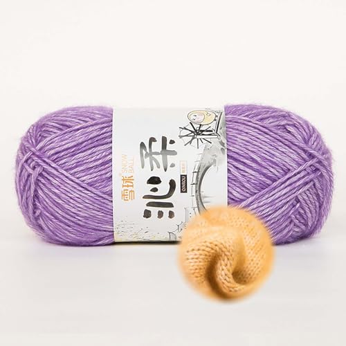 50g/130m Häkelgarn, Handstrickgarn Baumwollgarn 78% Baumwolle/22% Acryl,baumwolle Zum Stricken, Crochet Yarn,für Verwendet, Um Liebevolle Geschenke Zu Kreieren. (Lila-E) von zoufabaola