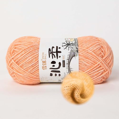 50g/130m Häkelgarn, Handstrickgarn Baumwollgarn 78% Baumwolle/22% Acryl,baumwolle Zum Stricken, Crochet Yarn,für Verwendet, Um Liebevolle Geschenke Zu Kreieren. (Orange) von zoufabaola