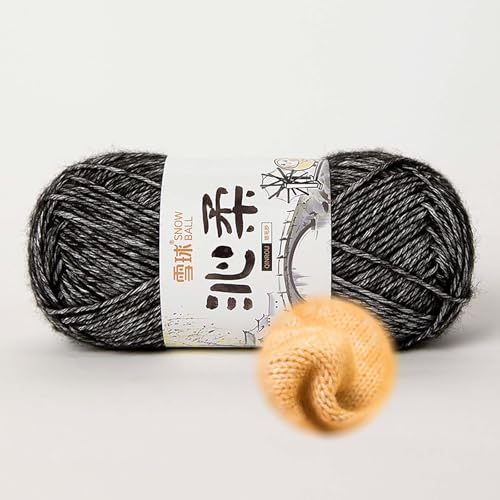 50g/130m Häkelgarn, Handstrickgarn Baumwollgarn 78% Baumwolle/22% Acryl,baumwolle Zum Stricken, Crochet Yarn,für Verwendet, Um Liebevolle Geschenke Zu Kreieren. (Schwarz) von zoufabaola