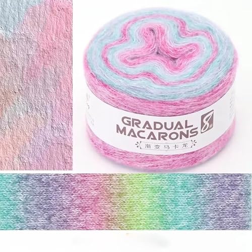 Bobbel Farbverlaufsgarn, Bobble Wolle Farbverlauf, Bobbel Wolle Farbverlauf 4-fädig, 100g 4-fädig 200m Zum Stricken Und Häkeln (I) von zoufabaola