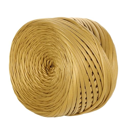 Metallic T-Shirt Garn, 200g/90m,tshirt Garn, T-shirt-garn Aus Kunstleder,Breite 1,8 Cm, Stoffgarn mit einseitiger Farbe,Für Häkeltaschen, Körbe, Teppiche, Heimdeko, DIY-Projekte (Kunstleder Typ E) von zoufabaola