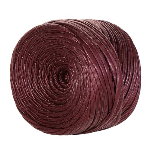 Metallic T-Shirt Garn, 200g/90m,tshirt Garn, T-shirt-garn Aus Kunstleder,Breite 1,8 Cm, Stoffgarn mit einseitiger Farbe,Für Häkeltaschen, Körbe, Teppiche, Heimdeko, DIY-Projekte (Kunstleder Typ O) von zoufabaola