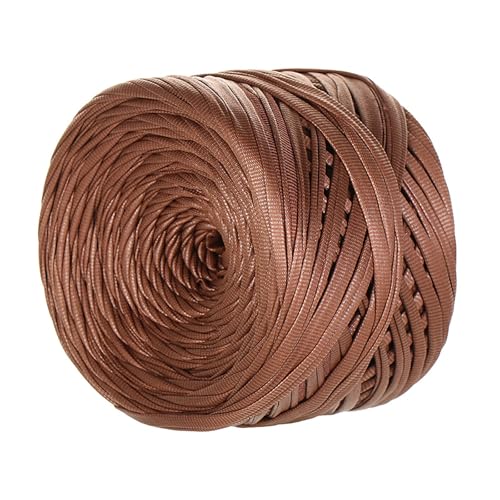 Metallic T-Shirt Garn, 200g/90m,tshirt Garn, T-shirt-garn Aus Kunstleder,Breite 1,8 Cm, Stoffgarn mit einseitiger Farbe,Für Häkeltaschen, Körbe, Teppiche, Heimdeko, DIY-Projekte (Kunstleder Typ P) von zoufabaola
