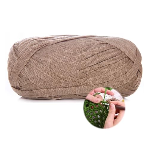 T-Shirt Garn 100g/70m, Durchmesser 10 MmTextilgarn Strickschlauch Zum Häkeln Für Körbe, Häkelkorb Taschen Teppiche Wandbehang Makramee (Braun-A) von zoufabaola