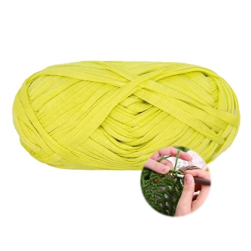 T-Shirt Garn 100g/70m, Durchmesser 10 MmTextilgarn Strickschlauch Zum Häkeln Für Körbe, Häkelkorb Taschen Teppiche Wandbehang Makramee (Gelb-C) von zoufabaola