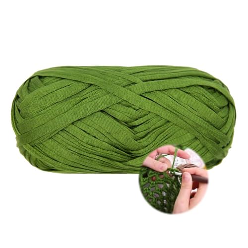 T-Shirt Garn 100g/70m, Durchmesser 10 MmTextilgarn Strickschlauch Zum Häkeln Für Körbe, Häkelkorb Taschen Teppiche Wandbehang Makramee (Grün-D) von zoufabaola