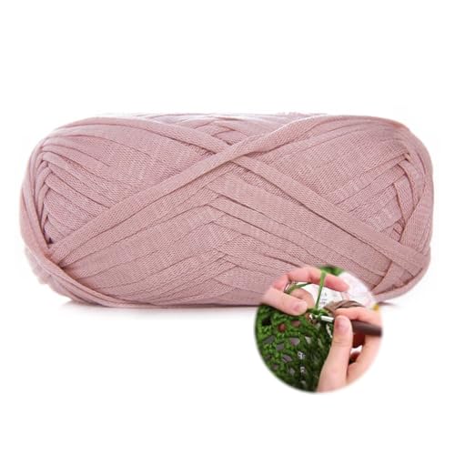 T-Shirt Garn 100g/70m, Durchmesser 10 MmTextilgarn Strickschlauch Zum Häkeln Für Körbe, Häkelkorb Taschen Teppiche Wandbehang Makramee (Rosa-D) von zoufabaola