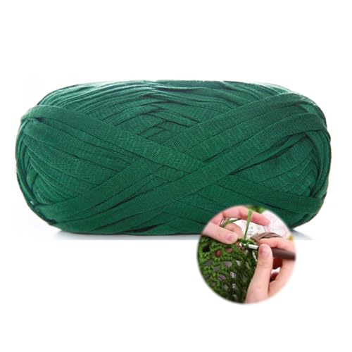 T-Shirt Garn 100g/70m, Durchmesser 10 MmTextilgarn Zum Häkeln Für Körbe, Häkelkorb Taschen Teppiche Wandbehang Makramee (Grün-C) von zoufabaola