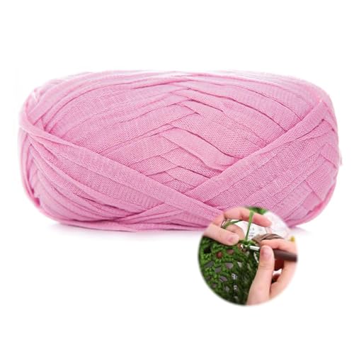 T-Shirt Garn 100g/70m, Durchmesser 10 MmTextilgarn Zum Häkeln Für Körbe, Häkelkorb Taschen Teppiche Wandbehang Makramee (Rosa-B) von zoufabaola
