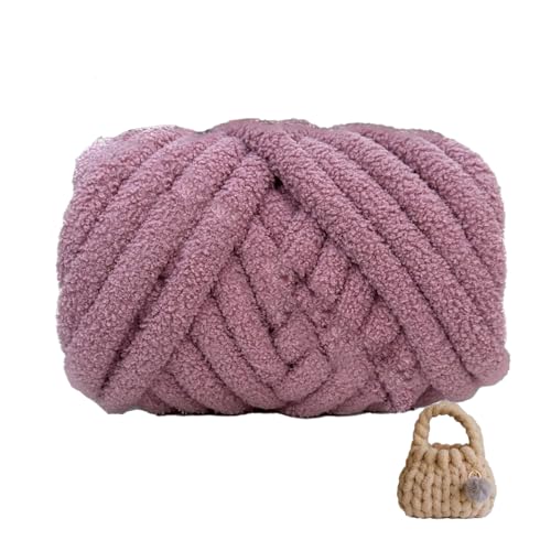Teddygarn, 500g/1000g Durchmesser 3cm, Blanket Yarn,dicke Wolle Zum Handstricken, Soft Arm Knitting, Perfekt Zum Weben Von Haustier Nest, Decken, Zierkissen (Dunkelviolett,500g) von zoufabaola