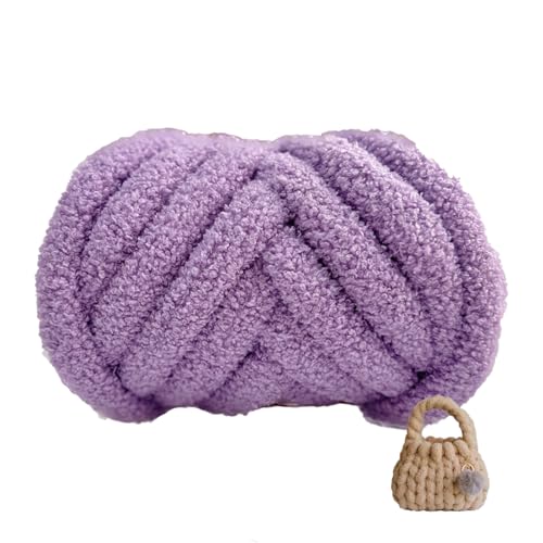 Teddygarn, 500g/1000g Durchmesser 3cm, Blanket Yarn,dicke Wolle Zum Handstricken, Soft Arm Knitting, Perfekt Zum Weben Von Haustier Nest, Decken, Zierkissen (Lila,1000g) von zoufabaola