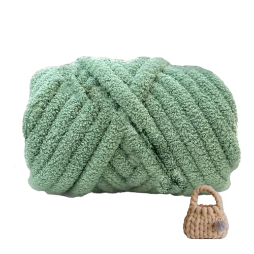 Teddygarn,Dicke Wolle Garn 500g/1000g Durchmesser 3cm, Sperrige Armstricken Wolle, Soft Arm Knitting, Perfekt Zum Weben Von Haustier Nest, Decken, Zierkissen (Grün,1000g) von zoufabaola