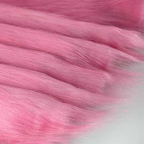 zoufabaola Faux Fur Fabric, 50 X 180 cm Fell Zum Basteln, Kunstfell Meterware,Quadratischer Aufnäher Zum Kunstfell Basteln Zwergenkostüm Bodendekoration Matte Kunstleder Fell Stoff (Rosa-C) von zoufabaola