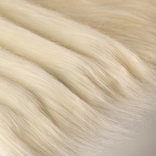 zoufabaola Faux Fur Fabric, 50 X 180 cm Fell Zum Basteln, Kunstfell Meterware,Quadratischer Aufnäher Zum Kunstfell Basteln Zwergenkostüm Bodendekoration Matte Kunstleder Fell Stoff (Weiß-B) von zoufabaola