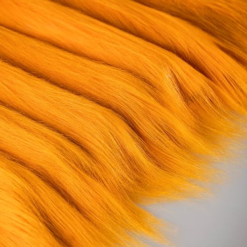 zoufabaola Faux Fur Fabric, 50 X 180 cm Fell Zum Basteln, Kunstfell Meterware,Quadratischer Aufnäher Zum Kunstfell Basteln Zwergenkostüm Bodendekoration Matte Kunstleder Fell Stoff (orange-B) von zoufabaola