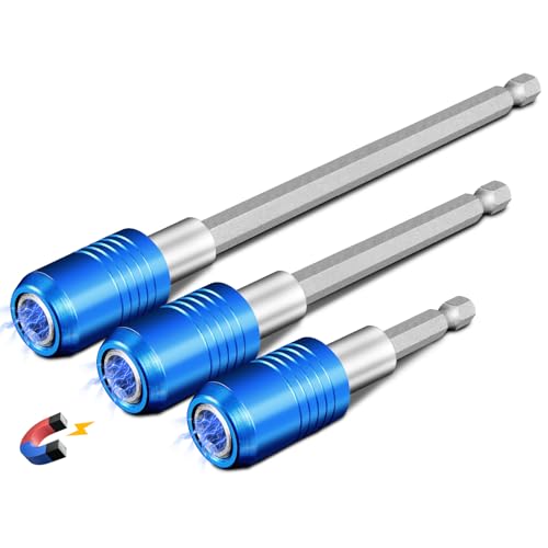 3 Stücke Magnetischer Schnellwechsel-Impact-Bithalter, 2,5/4/6 Zoll bit halter für 1/4-Zoll-Sechskantschaft, Ideal für Schraubendreherbits, Muttern, Bohrer und Steckschlüsseladapter von zozoa
