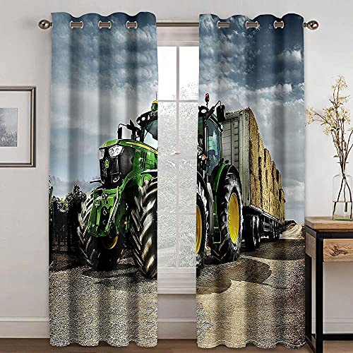 zpangg Verdunkelungsvorhang Kräuselband Traktor Mit Ösen Gardine Für Schlafzimmer, Kinderzimmer 2 Stück Verdunkelungsvorhänge Farbige Vorhänge 184×214Cm zpangg Verdunkelungsvorhang Kräuselband Traktor Mit Ösen Gardine Für Schlafzimmer, Kinderzimmer 2 Stück Verdunkelungsvorhänge Farbige Vorhänge 184×214Cm von zpangg