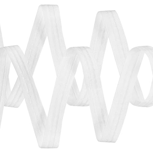 zrfgbxim Gardinenband, 25 mm x 28 m, weiß, Bleistiftfalten, Vorhangband, zum Nähen, Basteln, Gardinenherstellung und Vorhänge, einfach zu nähen, 2 Rollen von zrfgbxim