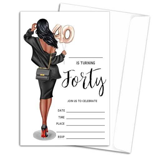 zriauber Einladungen für den 40. Geburtstag von Lnvitations-Lady & Balloons-40. Roségold-Einladungen mit Umschlägen für Frauen, Geburtstagsparty, Feier, Partyzubehör und Zubehör, 20 Stück, A19 zriauber Einladungen für den 40. Geburtstag von Lnvitations-Lady & Balloons-40. Roségold-Einladungen mit Umschlägen für Frauen, Geburtstagsparty, Feier, Partyzubehör und Zubehör, 20 Stück, A19 von zriauber