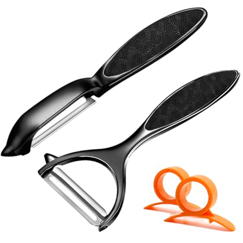 Schäler, Gemüseschäler, Edelstahl Double Edge Pendelblatt, rostfrei, spülmaschinenfest, 2-Stücke für Küche, Obst, Karotten, Aubergine, Birne, Schokolade mit ergonomischem rutschfestem Griff Schäler, Gemüseschäler, Edelstahl Double Edge Pendelblatt, rostfrei, spülmaschinenfest, 2-Stücke für Küche, Obst, Karotten, Aubergine, Birne, Schokolade mit ergonomischem rutschfestem Griff von ztarraum