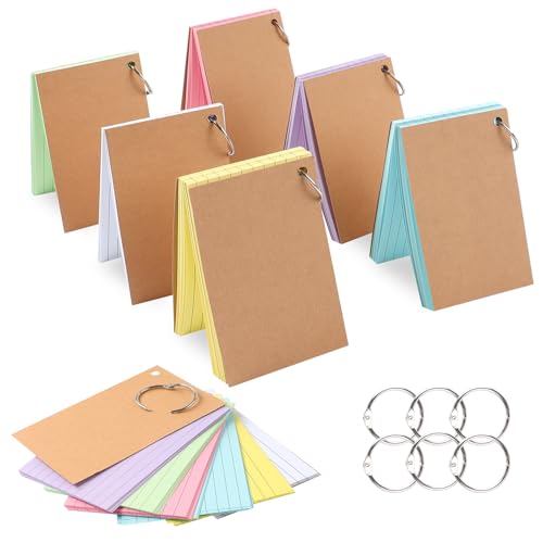 Ztowoto 300 Stück Linierte Karteikarten mit 6 Ring, 6 Farben Bunt Lernkarten Kraftpapier-Cover, 12,8x7,8cm Vokabelkarten für Notizen, Englisch Vokabeln,Flashcards für Studenten und Zuhause(6 Farben) Ztowoto 300 Stück Linierte Karteikarten mit 6 Ring, 6 Farben Bunt Lernkarten Kraftpapier-Cover, 12,8x7,8cm Vokabelkarten für Notizen, Englisch Vokabeln,Flashcards für Studenten und Zuhause(6 Farben) von ztowoto