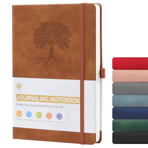 ztowoto Notizbuch A5 Liniert Hardcover,Dick The Notebook,PU-Leder Notizheft A5 192 BläTter,8.3 X 5.8 ''Memobuch Mit Stiftschlaufe,Elastische Bindung,Journaling Buch FüR Die Arbeit, Studium(Braun) von ztowoto