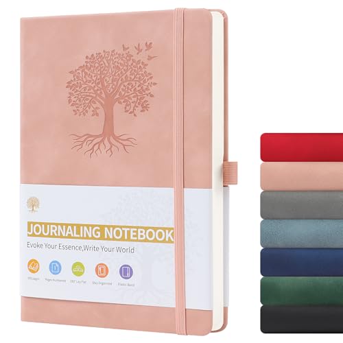 ztowoto Notizbuch A5 Liniert Hardcover,Dick The Notebook,PU-Leder Notizheft A5 192 BläTter,8.3 X 5.8 ''Memobuch Mit Stiftschlaufe,Elastische Bindung,Journaling Buch FüR Die Arbeit, Studium(Rosa) von ztowoto