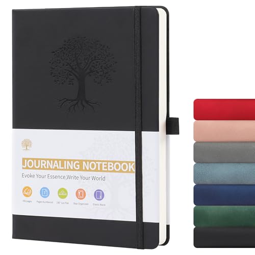 ztowoto Notizbuch A5 Liniert Hardcover,Dick The Notebook,PU-Leder Notizheft A5 192 BläTter,8.3 X 5.8 ''Memobuch Mit Stiftschlaufe,Elastische Bindung,Journaling Buch FüR Die Arbeit, Studium(Schwarz) von ztowoto