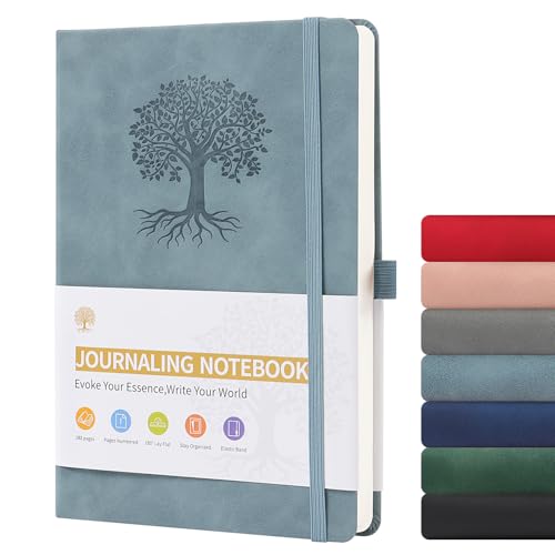 ztowoto Notizbuch A5 Liniert Hardcover,Dick The Notebook,PU-Leder Notizheft A5 192 BläTter,8.3 X 5.8 ''Memobuch Mit Stiftschlaufe,Elastische Bindung,Journaling Buch FüR Die Arbeit, Studium(Seeblau) von ztowoto