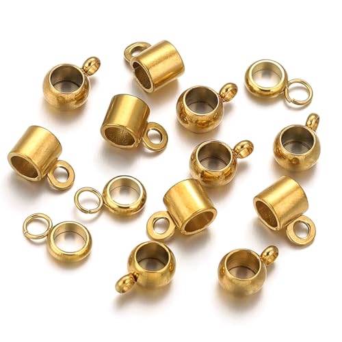 20pcs Edelstahl Gold/Stahl Runde Anschlüsse Runde Charmeanschlüsse Für Schmuckfeteden Und Bastelmittel von zuousxbs