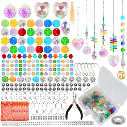 460 Stücke Buntes Perlenhandwerk Set Zum Erstellen Von Und Anhänger Suncatchers Accessoires Schmuck Herstellung Werkzeug Regenbogen Anhänger Kristalle 460 Stücke Buntes Perlenhandwerk Set Zum Erstellen Von Und Anhänger Suncatchers Accessoires Schmuck Herstellung Werkzeug Regenbogen Anhänger Kristalle von zuousxbs