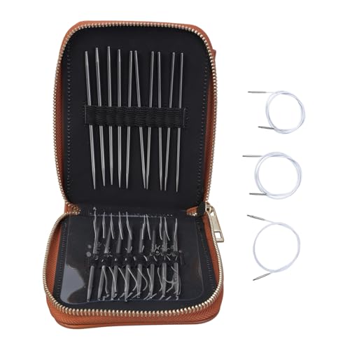 9pairs Austauschbare Kreisförmige Stricknadel Mit Reißverschlusshülle 2 0-4 0 Mm Edelstahlkreisstricknadel 9pairs Austauschbare Kreisförmige Stricknadel Mit Reißverschlusshülle 2 0-4 0 Mm Edelstahlkreisstricknadel von zuousxbs
