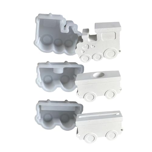 zuousxbs 3-teilige Silikon-Kerzenständer-Formen in Zugform, Eisenbahn-Kunstharzformen für Teelichtständer und Kerzenhalter aus Epoxidharz zuousxbs 3-teilige Silikon-Kerzenständer-Formen in Zugform, Eisenbahn-Kunstharzformen für Teelichtständer und Kerzenhalter aus Epoxidharz von zuousxbs