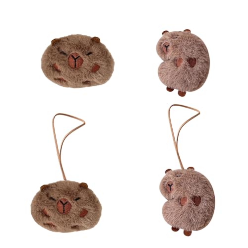 zuousxbs Set Von 4 Farbenfrohen Capybaras Plüsch Anhänger Weiche Hangdekoration Für Schlüsselsäcke Telefone Tierförmige Schlüsselring Ornament von zuousxbs