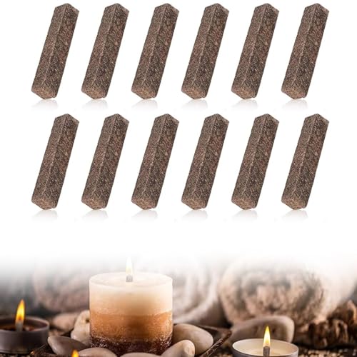 12 Stück Dauerdocht für Wachsfresser Kerzenreste, Kerzendocht Dicke Outdoor, Kerzendocht für Kerzenfresser, Schmelzfeuers für Kerzenreste Dauerkerze Tischfeuer(10 × 10 × 120mm) von zurabini