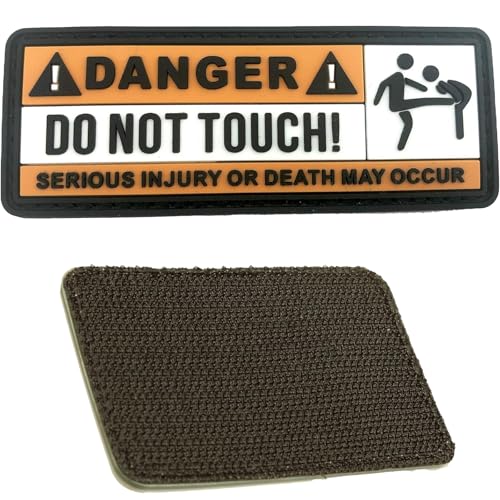 2 Stück "Do Not Touch" PVC Klett Emblem Abzeichen Patch, Militär Patch Klett Patches mit Klett für Kleidung Rucksack Uniform Weste Hundeweste Biker Jacke Patches von zurabini